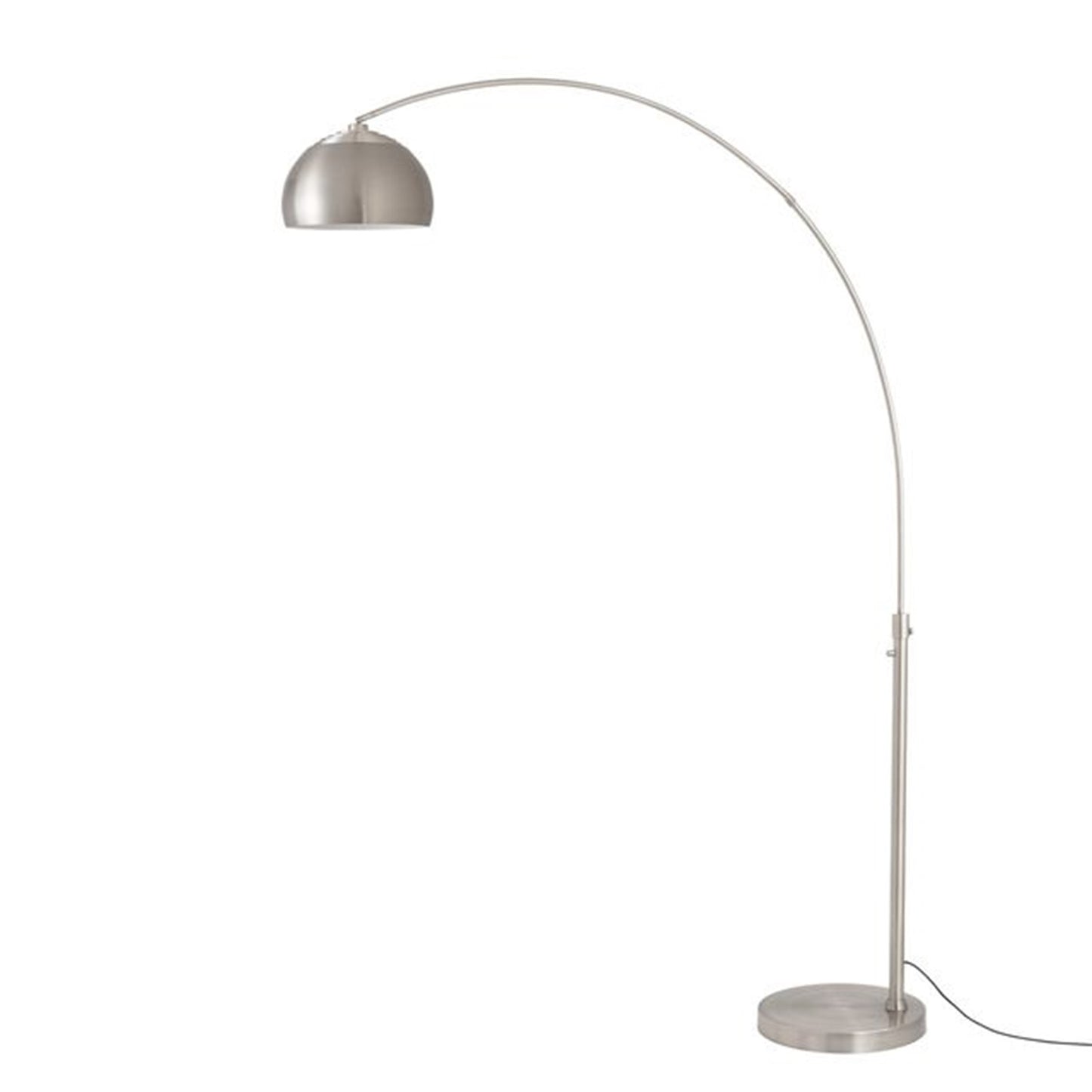 Nova California Float Half Dome 92in 1-Light Arc Lamp | Modern Satin Nickel Steel Shade | Living Room & Reading Nook | Model 2113825SN