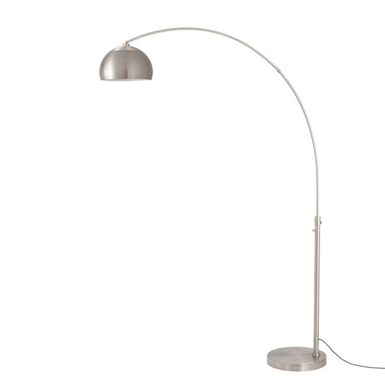 Nova California Float Half Dome 92in 1-Light Arc Lamp | Modern Satin Nickel Steel Shade | Living Room & Reading Nook | Model 2113825SN