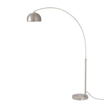 Nova California Float Half Dome 92in 1-Light Arc Lamp | Modern Satin Nickel Steel Shade | Living Room & Reading Nook | Model 2113825SN