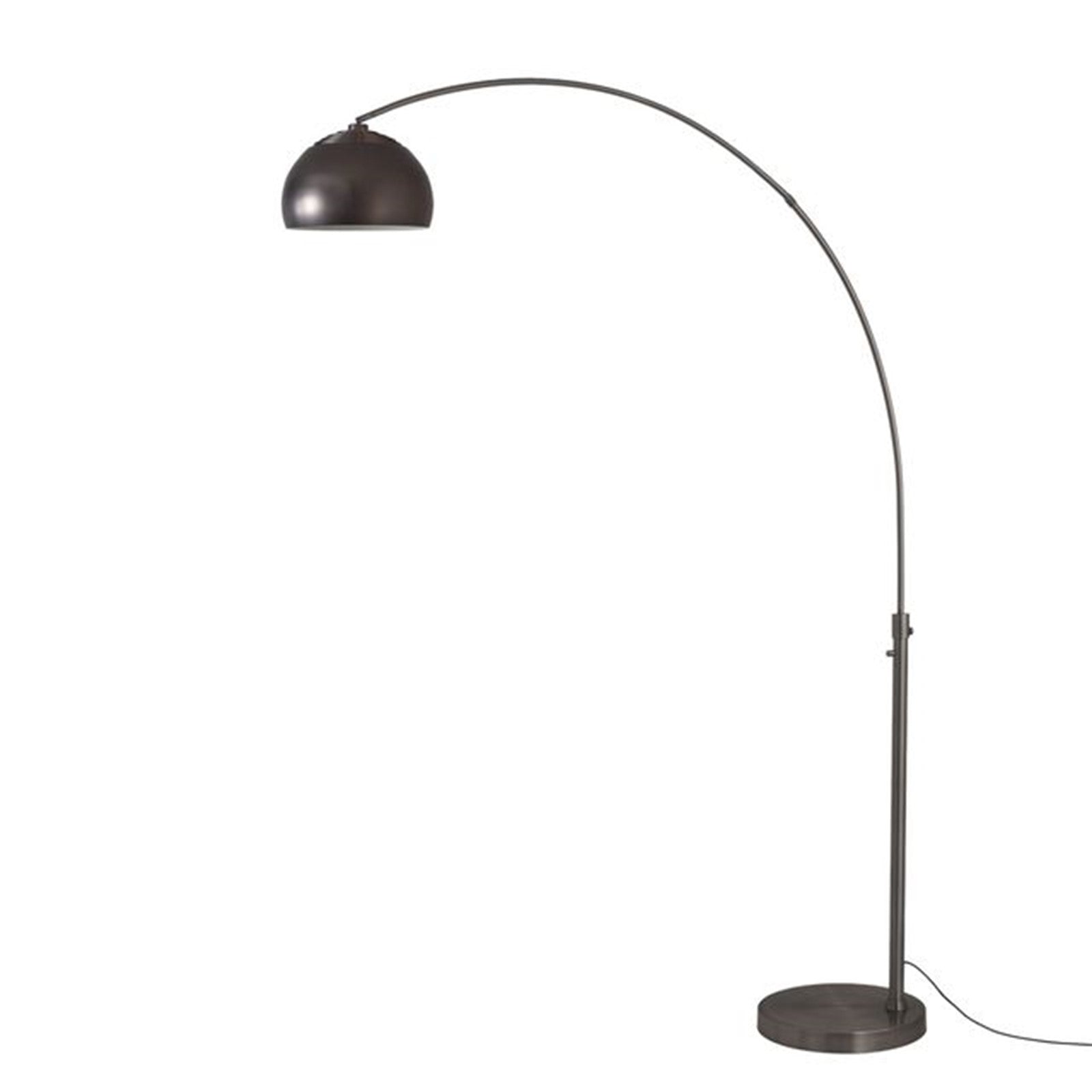 Nova California Float Half Dome 92in 1-Light Arc Lamp | Modern Black Nickel Steel Shade | Living Room & Reading Nook | 1500 Lumens | Model 2113826BN