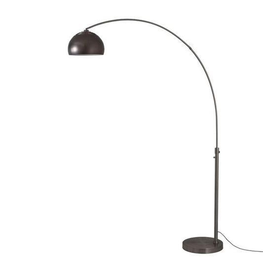 Nova California Float Half Dome 92in 1-Light Arc Lamp | Modern Black Nickel Steel Shade | Living Room & Reading Nook | 1500 Lumens | Model 2113826BN