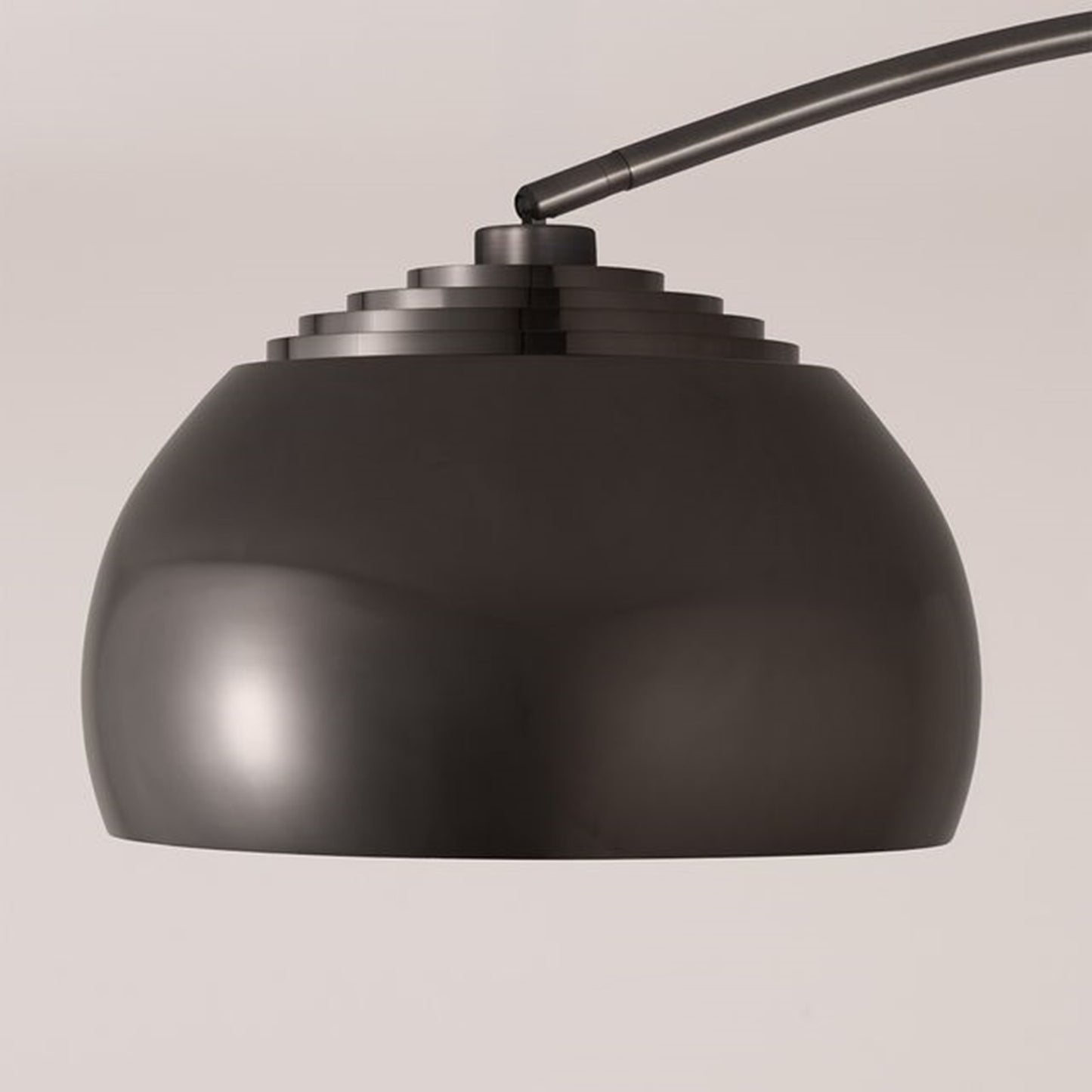 Nova California Float Half Dome 92in 1-Light Arc Lamp | Modern Black Nickel Steel Shade | Living Room & Reading Nook | 1500 Lumens | Model 2113826BN