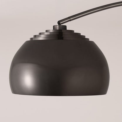 Nova California Float Half Dome 92in 1-Light Arc Lamp | Modern Black Nickel Steel Shade | Living Room & Reading Nook | 1500 Lumens | Model 2113826BN