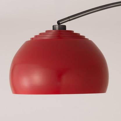 Nova California Float Half Dome 92in 1-Light Arc Lamp | Modern Crimson Red Steel Shade | Living Room & Reading Nook | 1500 Lumens | Model 2113826CR