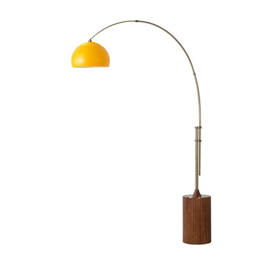 Nova California Tambo 92in 1-Light Arc Floor Lamp | Mid-Century Weathered Brass and Mustard Steel | Living Room & Bedroom | Model 2113832MU