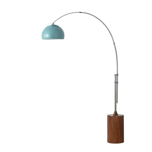 Nova California Tambo 92in 1-Light Arc Lamp | Mid-Century Modern Pool Blue Steel Shade and Satin Nickel Body | Living Room & | Model 2113833BL