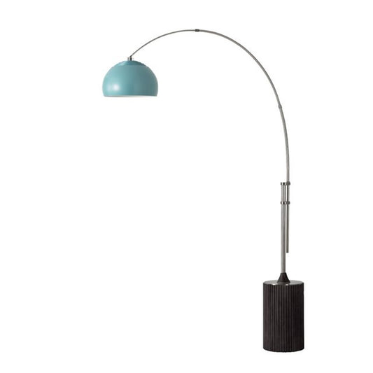 Nova California Tambo Half-Dome 92in 1-Light Arc Lamp | Modern Pool Blue and Satin Nickel | Living Room & Home Office | Model 2113834BL
