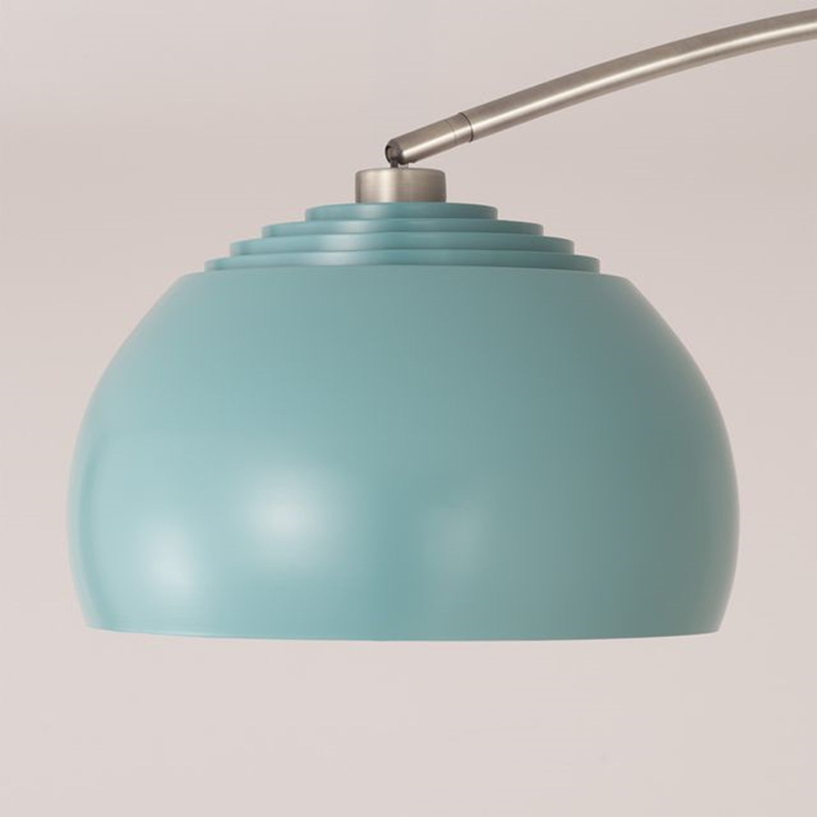Nova California Tambo Half-Dome 92in 1-Light Arc Lamp | Modern Pool Blue and Satin Nickel | Living Room & Home Office | Model 2113834BL