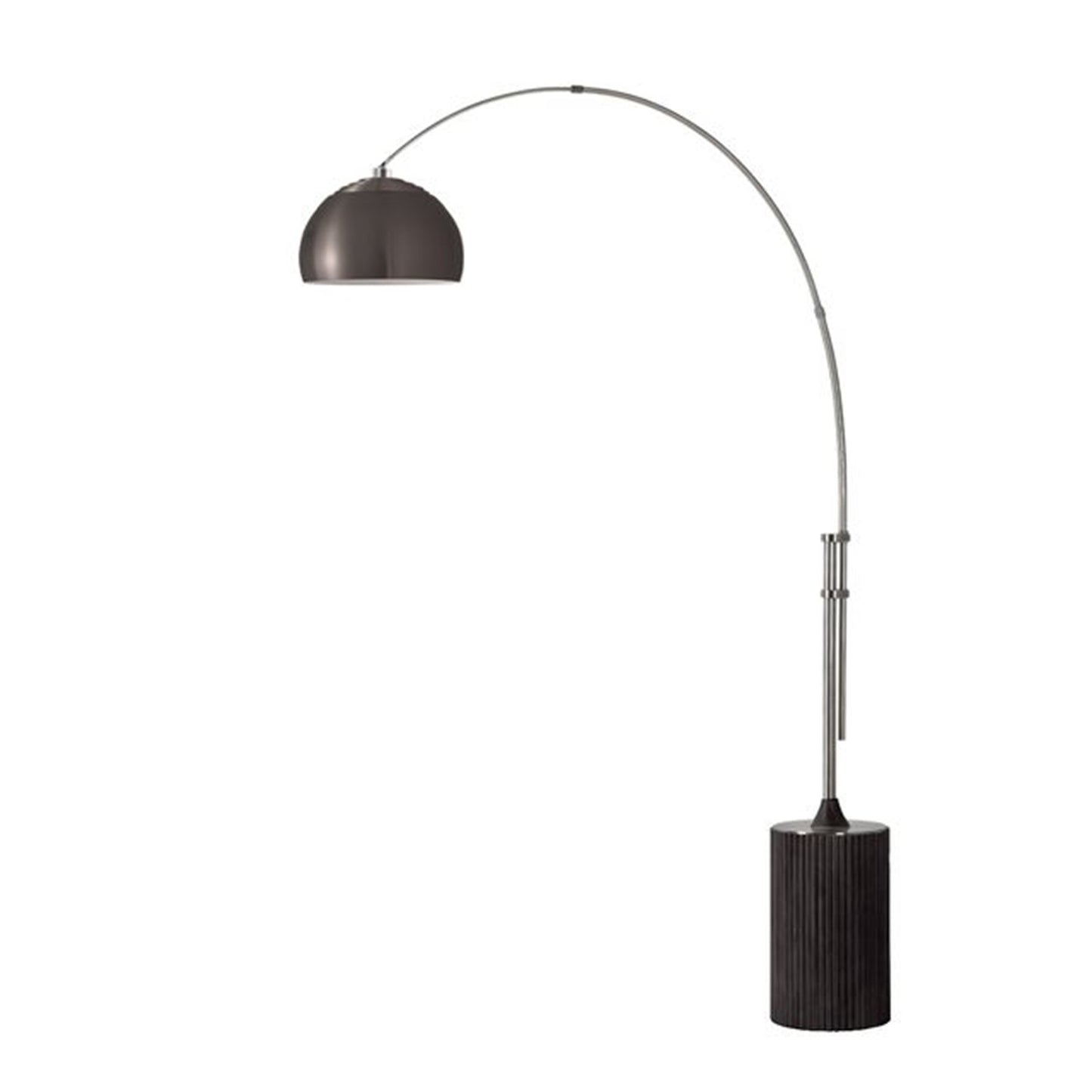 Nova California Tambo Half-Dome 92in 1-Light Arc Lamp | Modern Black Nickel and Satin Nickel | Living Room & Home Office | Model 2113834BN