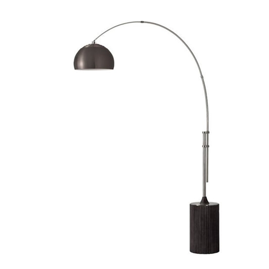 Nova California Tambo Half-Dome 92in 1-Light Arc Lamp | Modern Black Nickel and Satin Nickel | Living Room & Home Office | Model 2113834BN