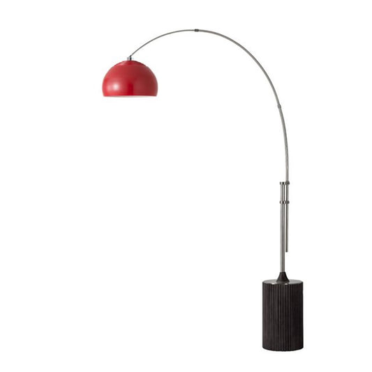 Nova California Tambo 92in 1-Light Arc Lamp | Mid-Century Crimson Red Steel and Satin Nickel | Living Room & Home Office | Model 2113834CR