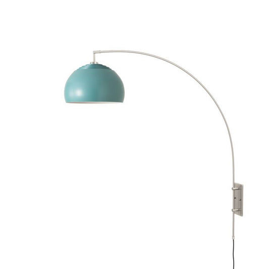 Nova California Half Dome 18in 1-Light Wall Sconce | Modern Satin Nickel with Pool Blue Steel Shade | Living Room & Bedroom Reading | Model 2113837BL