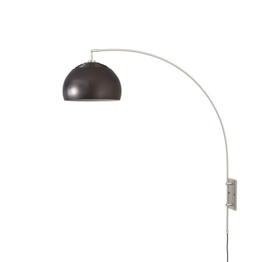 Nova California Half Dome 18in 1-Light Wall Sconce | Modern Black Nickel Steel Shade | Living Room & Bedroom Reading Light | Model 2113837BN