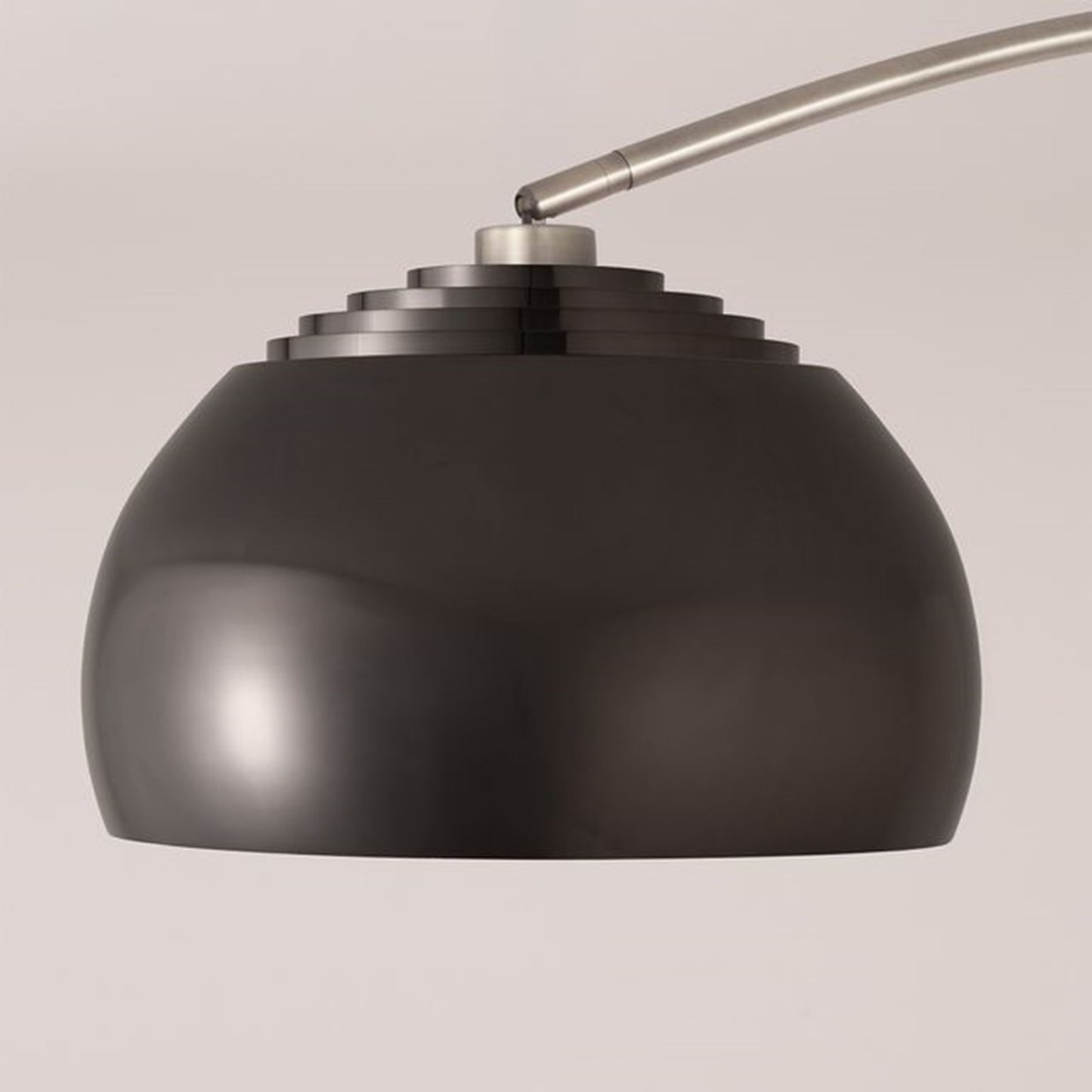 Nova California Half Dome 18in 1-Light Wall Sconce | Modern Black Nickel Steel Shade | Living Room & Bedroom Reading Light | Model 2113837BN