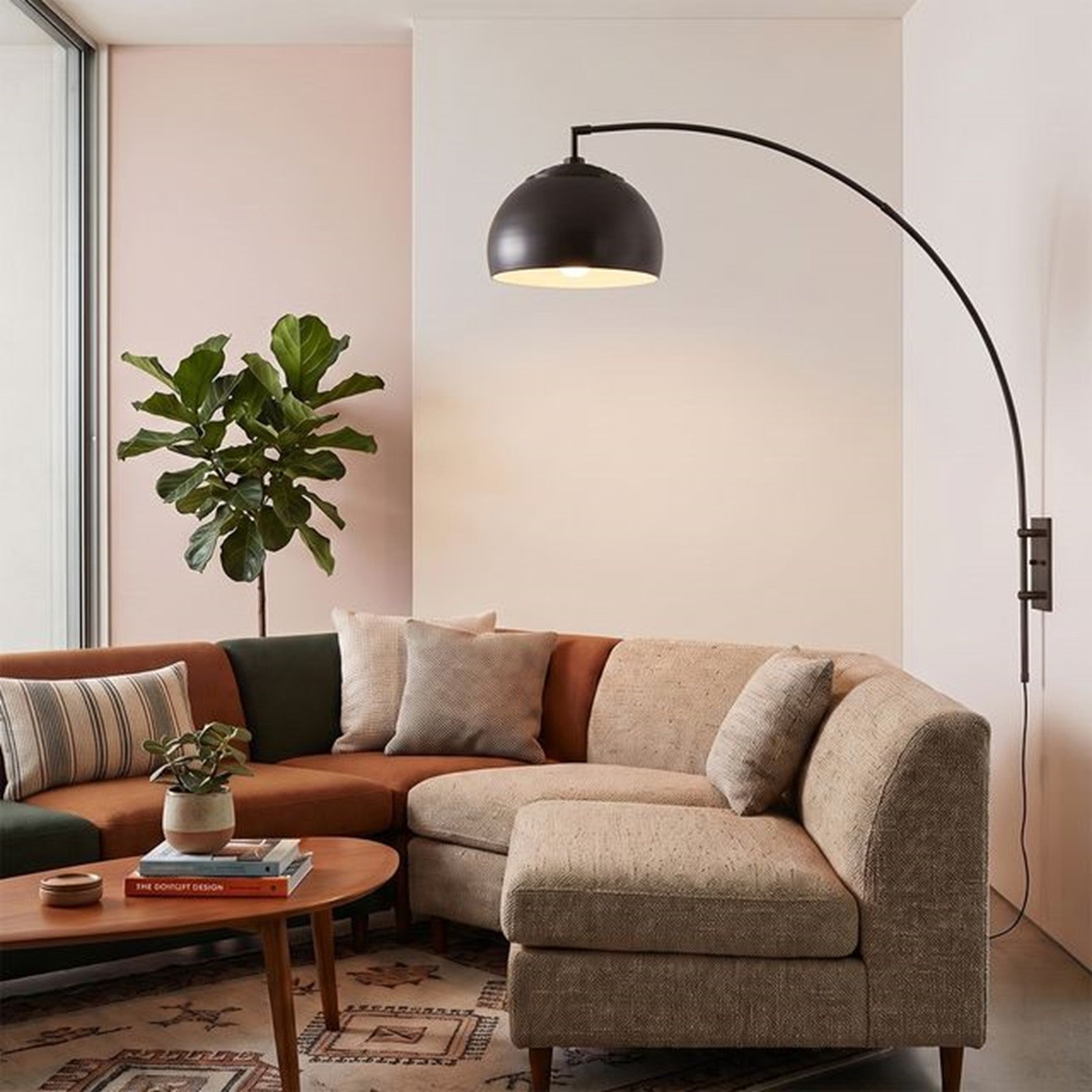Nova California Half Dome 18in 1-Light Wall Sconce | Modern Black Nickel Steel Shade | Living Room & Reading Nook | 18 x 5 x 13 in | Model 2113838BN