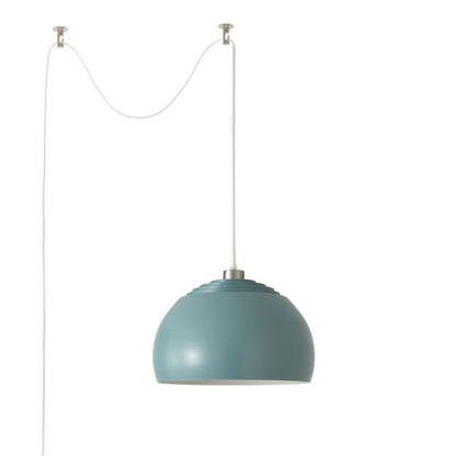 Nova California Half Dome 18in 1-Light Swag Lamp | Modern Pool Blue Steel Shade | Living Room & Bedroom | 18 x 11 x 11 in | Model 2113840BL