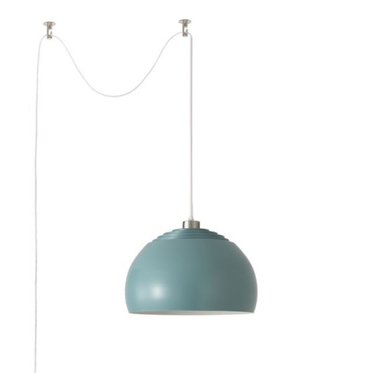 Nova California Half Dome 18in 1-Light Swag Lamp | Modern Pool Blue Steel Shade | Living Room & Bedroom | 18 x 11 x 11 in | Model 2113840BL