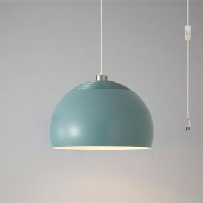 Nova California Half Dome 18in 1-Light Swag Lamp | Modern Pool Blue Steel Shade | Living Room & Bedroom | 18 x 11 x 11 in | Model 2113840BL