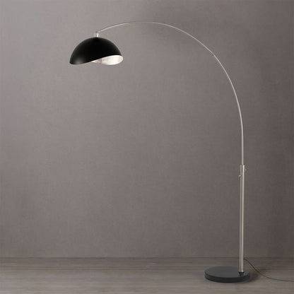 Nova California Float Luna Bella 92in 1-Light Arc Lamp | Modern Matte Black and Silver Metal Shade | Living Room & Reading | Model 2114819MS