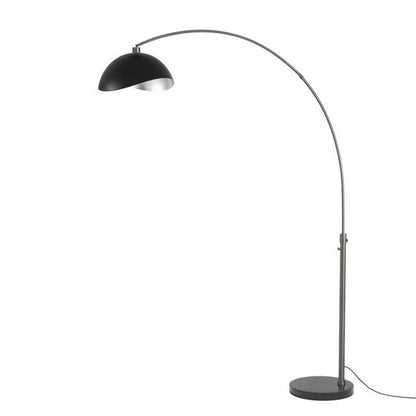 Nova California Float Luna Bella 92in 1-Light Arc Lamp | Modern Matte Black/Silver Steel and Black Nickel | Living Room & Reading | Model 2114820MS