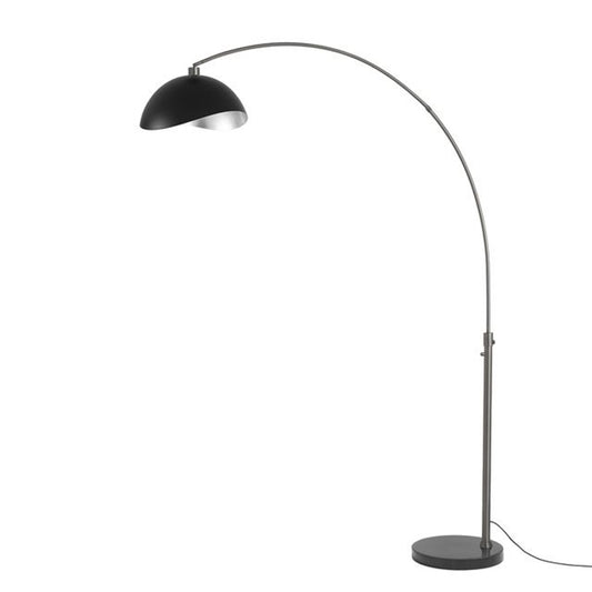 Nova California Float Luna Bella 92in 1-Light Arc Lamp | Modern Matte Black/Silver Steel and Black Nickel | Living Room & Reading | Model 2114820MS