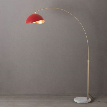 Nova California Float Luna Bella 92in 1-Light Arc Lamp | Modern Red/Gold Steel and Weathered Brass | Living Room & Home Office | Model 2114821RG