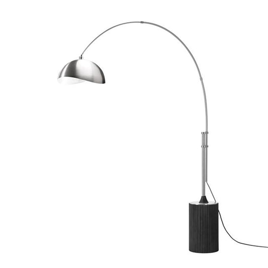 Nova California Tambo Luna Bella 92in 1-Light Arc Lamp | Mid-Century Satin Nickel and Black Oak | Living Room & Bedroom | Model 2114834SN