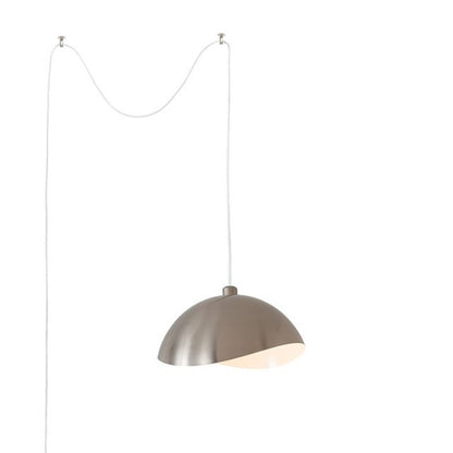 Nova California Luna Bella 18in 1-Light Swag Lamp | Modern Satin Nickel and White Metal | Living Room & Bedroom | 11 x 18 x 11 in | Model 2114840SN