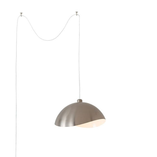 Nova California Luna Bella 18in 1-Light Swag Lamp | Modern Satin Nickel and White Metal | Living Room & Bedroom | 11 x 18 x 11 in | Model 2114840SN