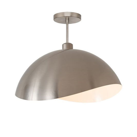 Nova California Luna Bella 17in 1-Light Semi-Flush Mount | Modern Satin Nickel and Satin Nickel/White Metal | Living Room & Dining | Model 2114844SN
