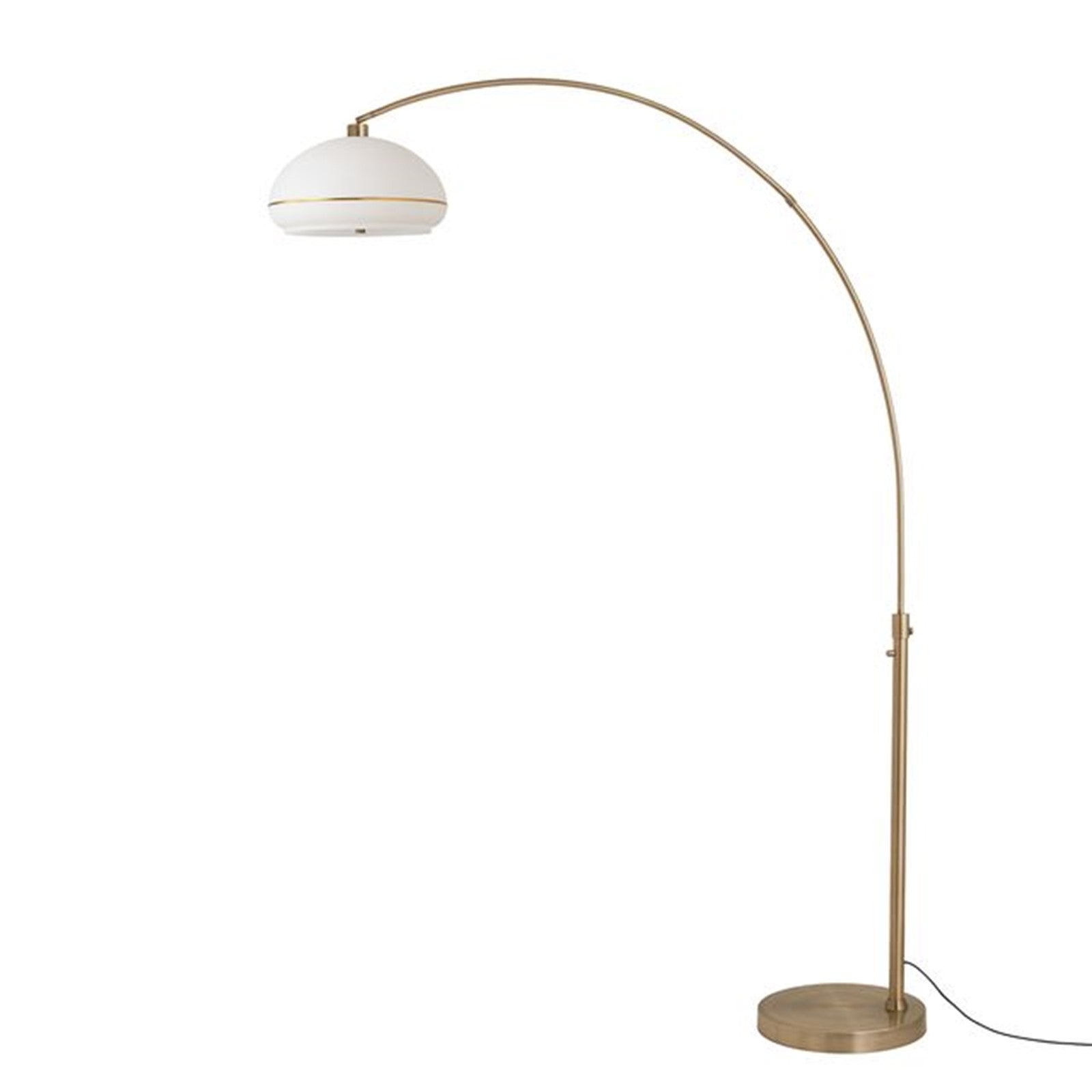 Nova California Simple Morelli 92in 1-Light Arc Lamp | Modern Weathered Brass and White Lucite | Living Room & Reading Nook | Model 2115824WB