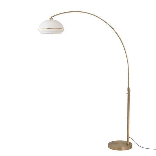 Nova California Simple Morelli 92in 1-Light Arc Lamp | Modern Weathered Brass and White Lucite | Living Room & Reading Nook | Model 2115824WB