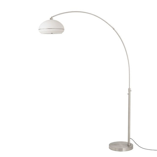 Nova California Float Morelli 85in 1-Light Arc Lamp | Modern Satin Nickel and White Lucite Shade | Living Room & Home Office | Model 2115825SN