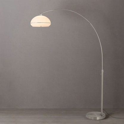 Nova California Float Morelli 85in 1-Light Arc Lamp | Modern Satin Nickel and White Lucite Shade | Living Room & Home Office | Model 2115825SN
