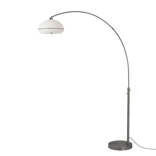 Nova California Float Morelli 92in 1-Light Arc Lamp | Modern Black Nickel and White Lucite Shade | Living Room & Bedroom | Model 2115826BKN