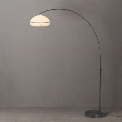 Nova California Float Morelli 92in 1-Light Arc Lamp | Modern Black Nickel and White Lucite Shade | Living Room & Bedroom | Model 2115826BKN