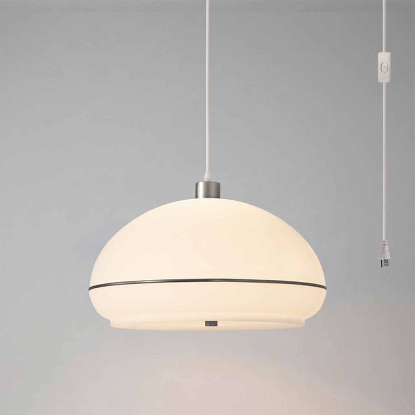 Nova California Morelli 18in 1-Light Swag Lamp | Modern Black Nickel and White Lucite | Living Room & Bedroom | 11 x 18 x 11 in | Model 2115840BKN