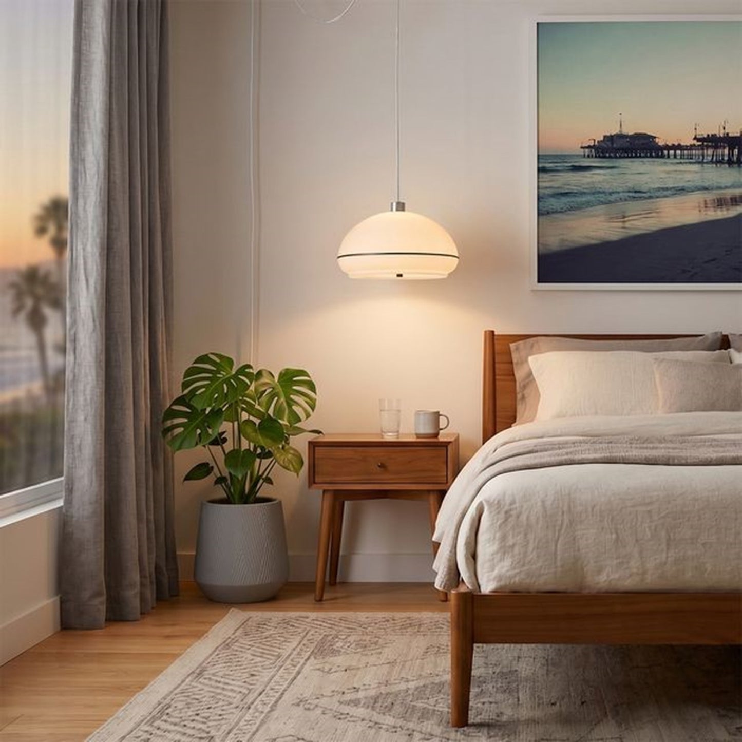 Nova California Morelli 18in 1-Light Swag Lamp | Modern Black Nickel and White Lucite | Living Room & Bedroom | 11 x 18 x 11 in | Model 2115840BKN