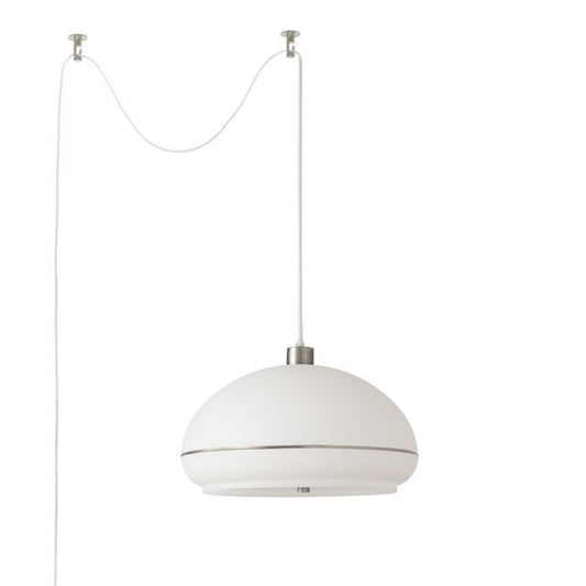 Nova California Morelli 18in 1-Light Swag Lamp | Modern Satin Nickel and White Lucite | Living Room & Bedroom | 11 x 18 x 11 in | Model 2115840SN