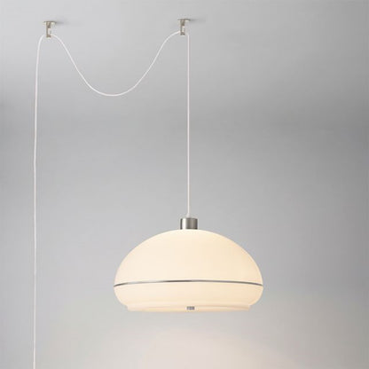 Nova California Morelli 18in 1-Light Swag Lamp | Modern Satin Nickel and White Lucite | Living Room & Bedroom | 11 x 18 x 11 in | Model 2115840SN