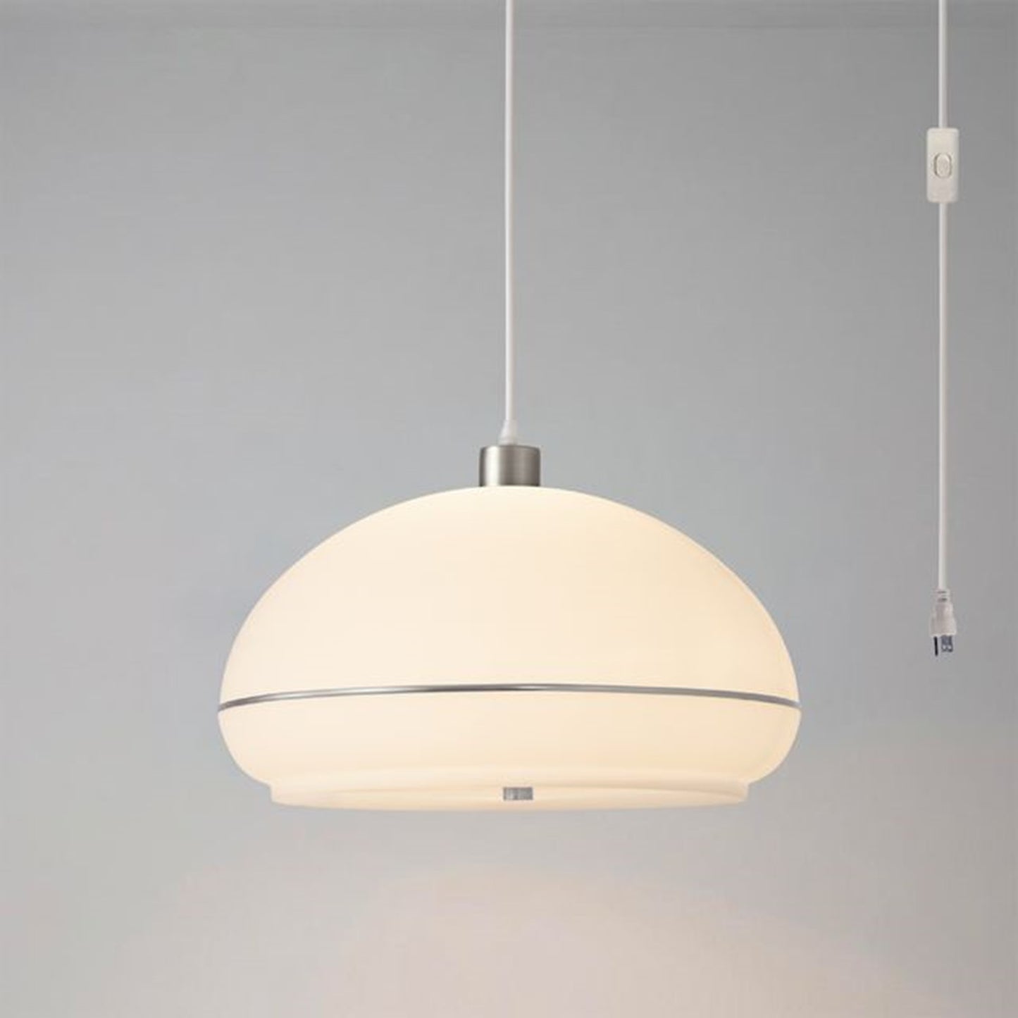 Nova California Morelli 18in 1-Light Swag Lamp | Modern Satin Nickel and White Lucite | Living Room & Bedroom | 11 x 18 x 11 in | Model 2115840SN