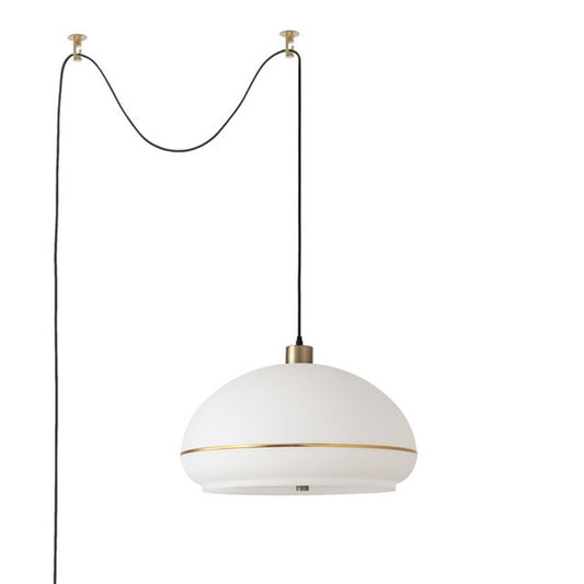 Nova California Morelli 18in 1-Light Swag Lamp | Modern Weathered Brass and White Lucite | Living Room & Bedroom | 11 x 18 x 11 in | Model 2115841WB