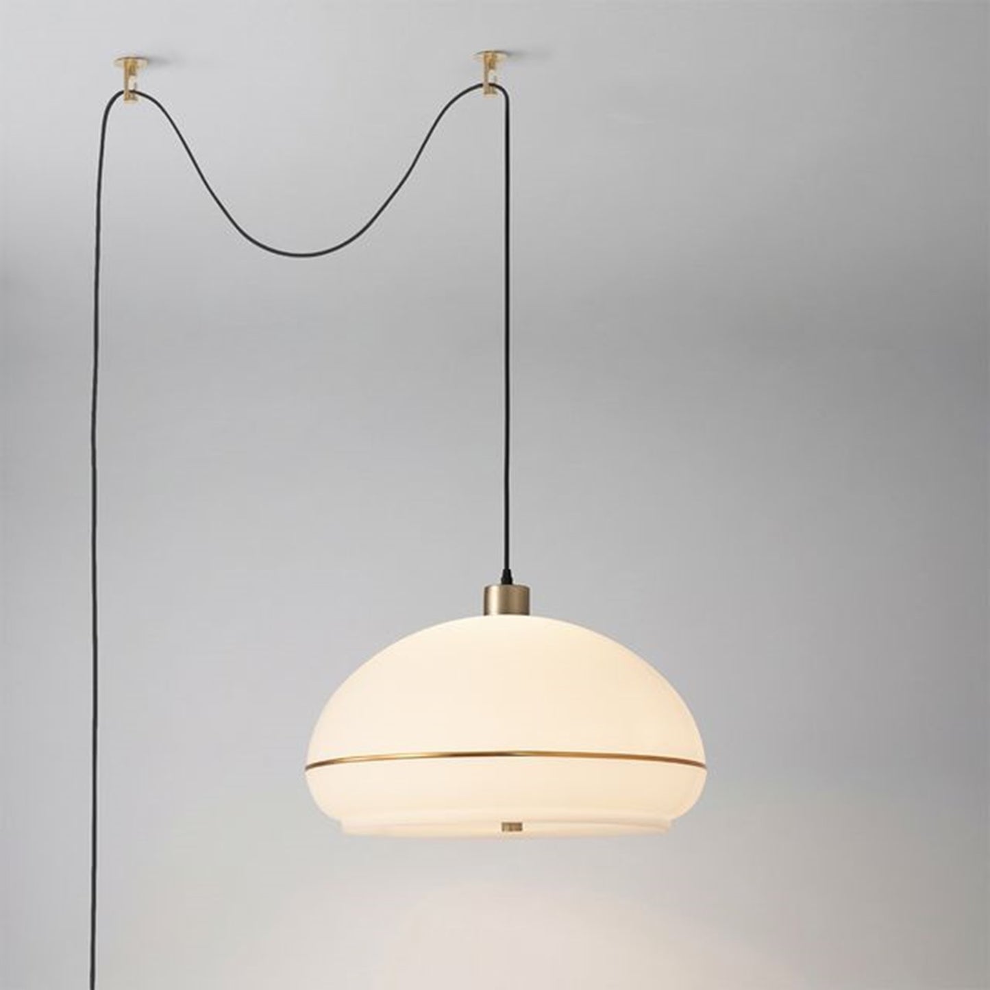 Nova California Morelli 18in 1-Light Swag Lamp | Modern Weathered Brass and White Lucite | Living Room & Bedroom | 11 x 18 x 11 in | Model 2115841WB