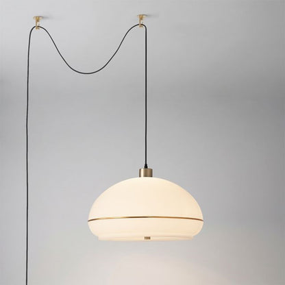 Nova California Morelli 18in 1-Light Swag Lamp | Modern Weathered Brass and White Lucite | Living Room & Bedroom | 11 x 18 x 11 in | Model 2115841WB