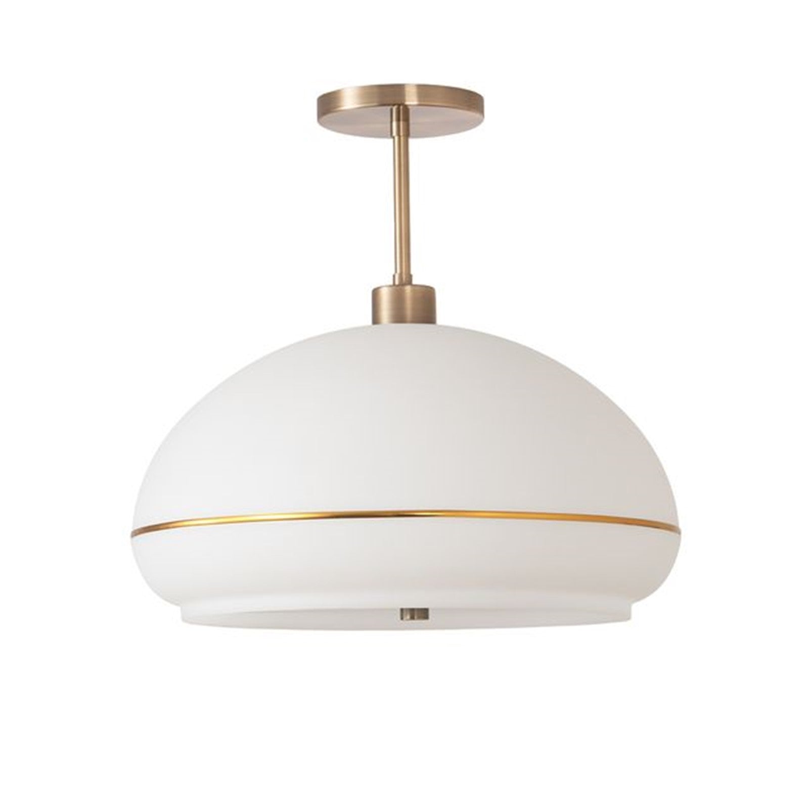 Nova California Morelli 17in 1-Light Semi-Flush Mount | Mid-Century Modern Weathered Brass and White Lucite | Bedroom & Dining Room | Model 2115845WB