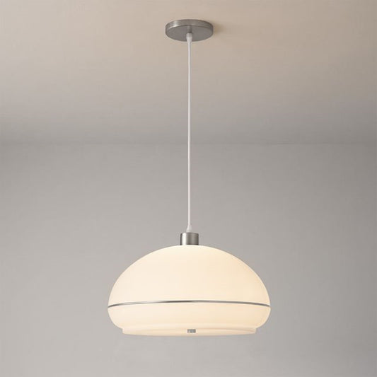 Nova California Morelli 15in 1-Light Pendant | Modern Satin Nickel and White Lucite | Kitchen Island & Dining Room | 15 x 15 x 10 in | Model 2115846SN