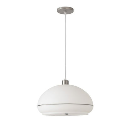 Nova California Morelli 15in 1-Light Pendant | Modern Satin Nickel and White Lucite | Kitchen Island & Dining Room | 15 x 15 x 10 in | Model 2115846SN