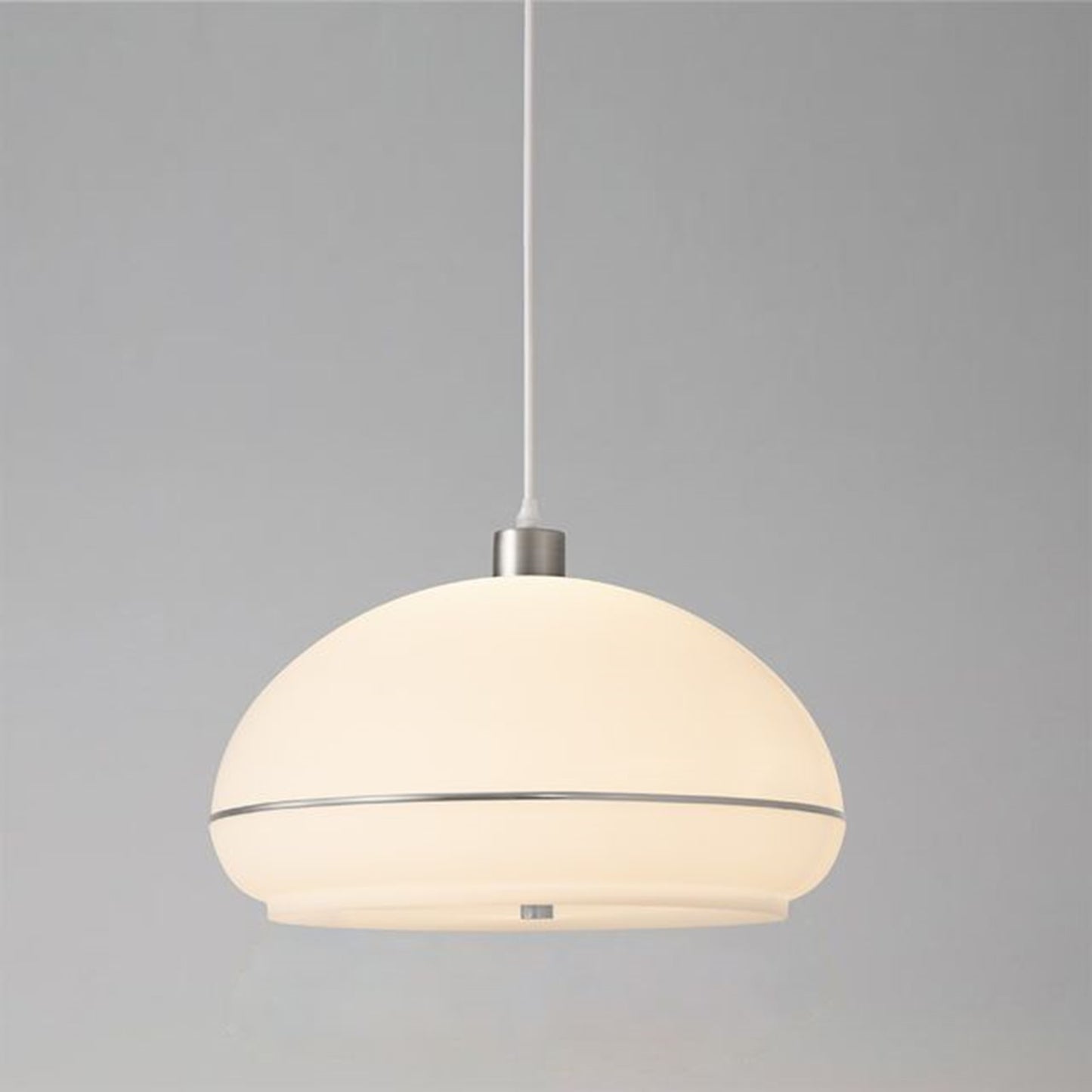 Nova California Morelli 15in 1-Light Pendant | Modern Satin Nickel and White Lucite | Kitchen Island & Dining Room | 15 x 15 x 10 in | Model 2115846SN