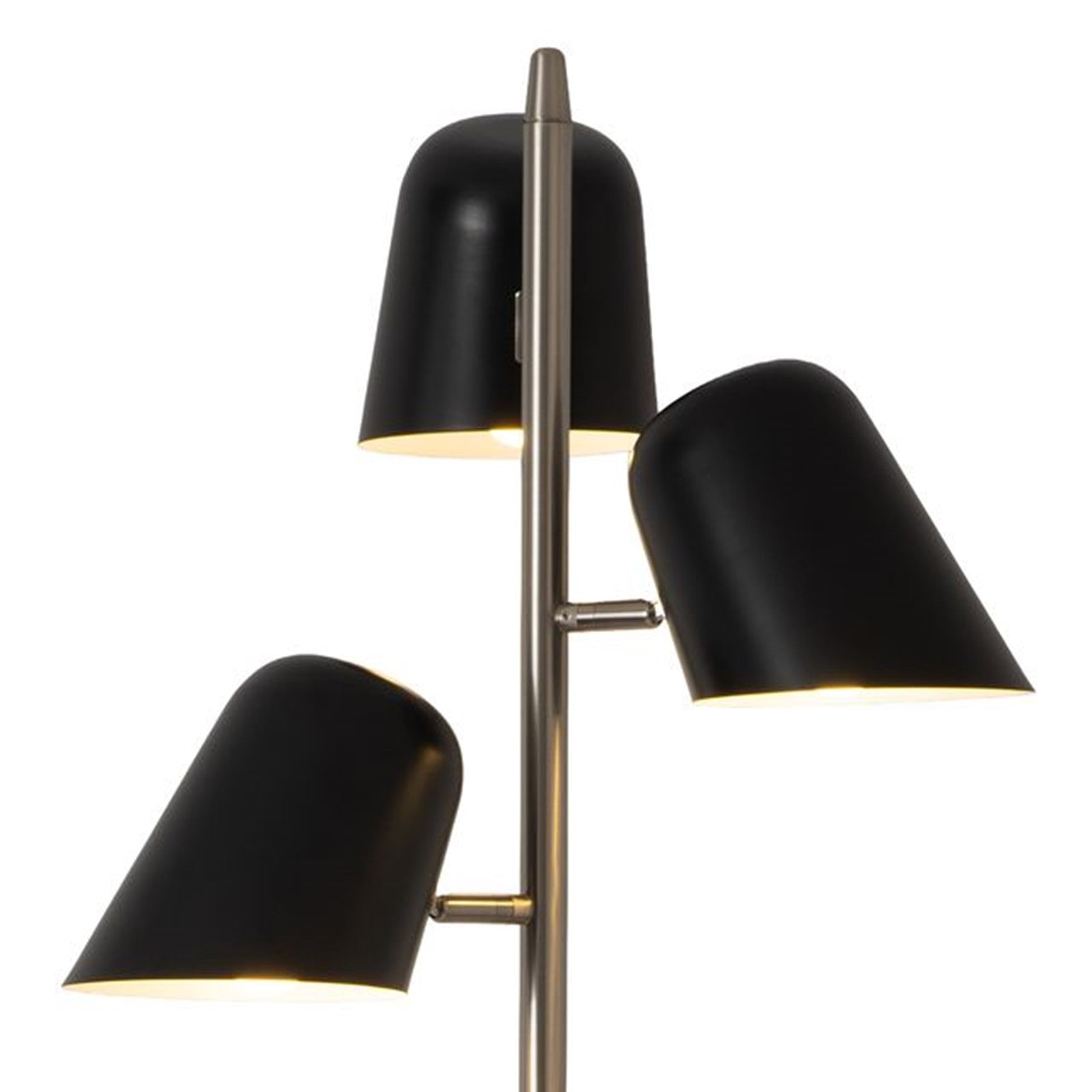 Nova California Culver 59in 3-Light Floor Lamp | Mid-Century Modern Satin Nickel and Matte Black Steel | Living Room & Bedroom | Model 2121589MB