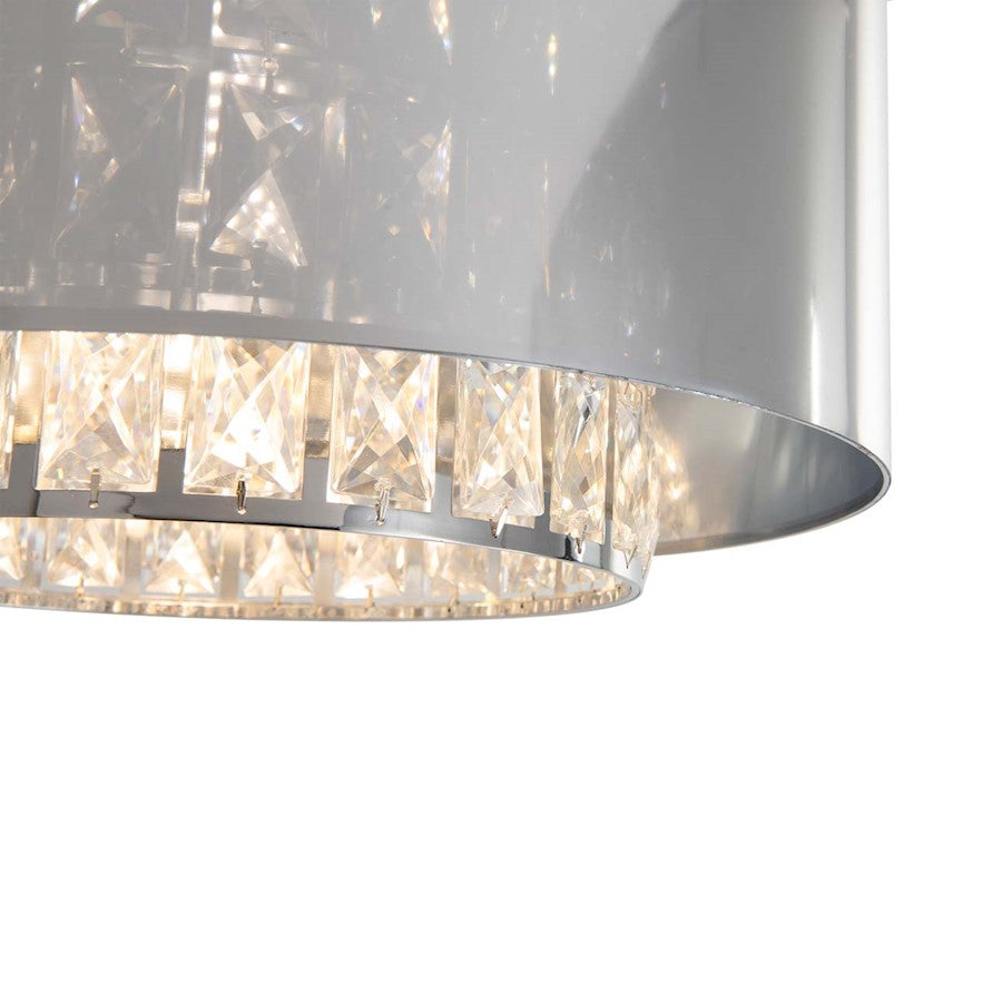 Nova California Marilyn 94in 1-Light Arc Floor Lamp | Glam Chrome and Crystal | Living Room & Lounge | 68 x 18 x 94 in | Model 21263CH